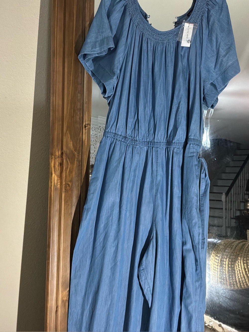 Chambray wide leg Jumpsuit